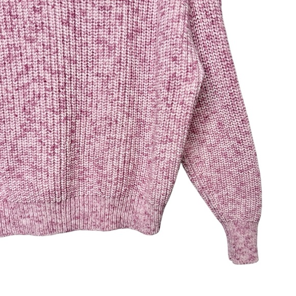 J. Crew Pink Marled Cotton Blend Women’s Chunky Crew Neck Preppy Sweater Sz M - Picture 10 of 11